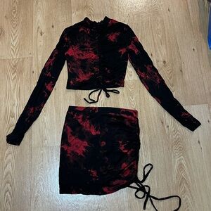 Fashion Nova Shirt and Skirt Set